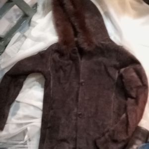 Damselle leather jacket with fur lining